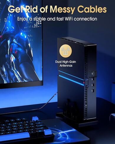 محول واي فاي USB 3.0 لاسلكي للكمبيوتر المكتبي، محول شبكة USB WiFi ثنائي النطاق بسرعة 1300 ميجا بت في الثانية للكمبيوتر الشخصي مع 2.4 جيجا/400 ميجا بت في الثانية 5 جيجا/867 ميجا بت في الثانية، هوائيات مزدوجة 5 ديسيبل، دونجل واي فاي لاسلكي لنظام التشغيل Win in Kuwait