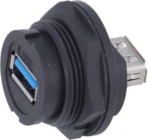 Walfront USB Connectors Bulkhead USB 3.0 Water Proof Female Socket Panel Mount Connector 16 Cores Card Buckle Type Female Socket for Communicating in Kuwait