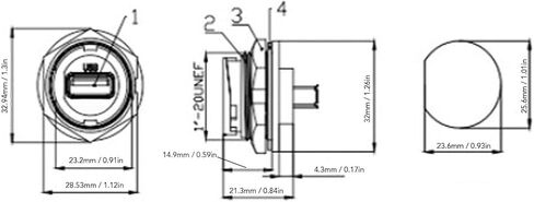 Walfront USB Connectors Bulkhead USB 3.0 Water Proof Female Socket Panel Mount Connector 16 Cores Card Buckle Type Female Socket for Communicating in Kuwait