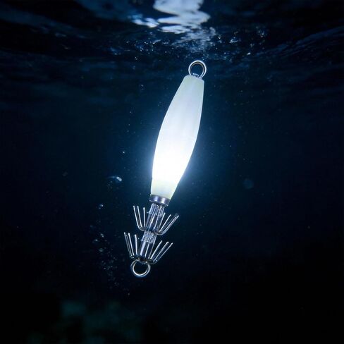 Glow Squid Jigs Kit, 10 Pcs-Maximize Your Night Catch with These High-Intensity Glowing Lures. Saltwater-Ready, Durable Hooks Included in a Convenient Tackle Box for Instant Fishing. in Kuwait