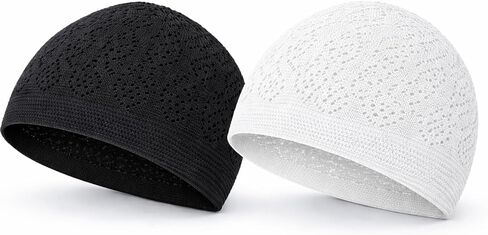 ihvan online Turkish Muslim Kufi Hats for Men, Taqiya, Takke, Peci, Islamic Caps, Pack of 2 in Saudi Arabia