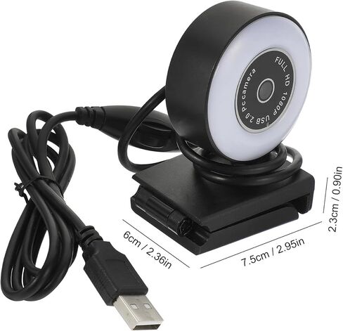 Housoutil 1080p HD USB Webcam with Microphone, Drive-Free Computer Camera for Online Meetings and Streaming, Plug and Play High-Definition Video Camera Compatible with Laptop and Desktop in Kuwait