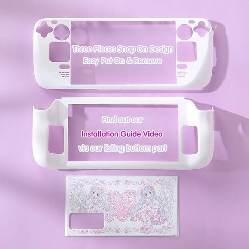 Case Compatible for Steam Deck OLED & LCD Protective Cover Shell Skin Kawaii Pink Angel Hard PC Protection Accessories with Trackpad Sticker Snap on Grip Case in Kuwait