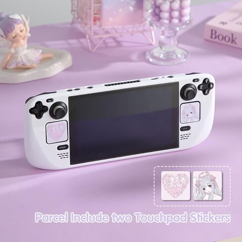 Case Compatible for Steam Deck OLED & LCD Protective Cover Shell Skin Kawaii Pink Angel Hard PC Protection Accessories with Trackpad Sticker Snap on Grip Case in Kuwait