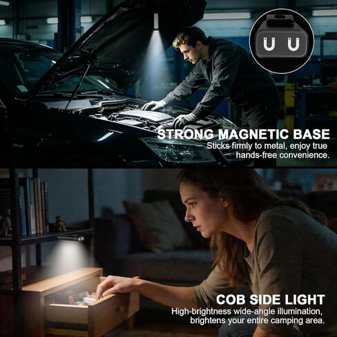 Small EDC Flashlight Rechargeable, 1600 High Lumen Pocket Flash Light with Clip, 9 Modes Portable Magnetic Flat Flashlight Waterproof Compact Flashlight for Working, Camping, Emergency (2Pack) in Saudi Arabia