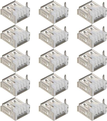 PCB USB Connector Type A Female Jack 4 Pin 90 Degree Straight Angle Without Back Cover 15Pcs,WuJuntool in Kuwait
