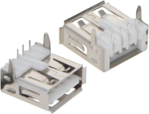 PCB USB Connector Type A Female Jack 4 Pin 90 Degree Straight Angle Without Back Cover 15Pcs,WuJuntool in Kuwait