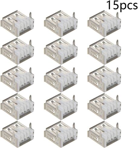 PCB USB Connector Type A Female Jack 4 Pin 90 Degree Straight Angle Without Back Cover 15Pcs,WuJuntool in Kuwait