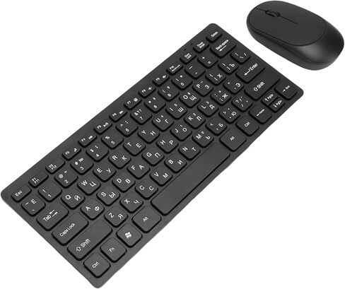 Fabater Wireless Keyboard and Mouse Combo, Russian - English Computer Keyboards with 78 Keys, Mouse and Slim Keyboard for PC Desktop Laptop in Kuwait