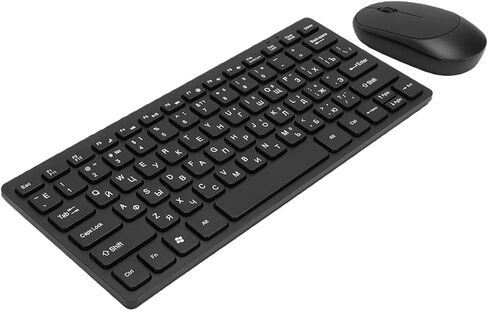 Fabater Wireless Keyboard and Mouse Combo, Russian - English Computer Keyboards with 78 Keys, Mouse and Slim Keyboard for PC Desktop Laptop in Kuwait