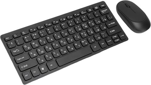 Fabater Wireless Keyboard and Mouse Combo, Russian - English Computer Keyboards with 78 Keys, Mouse and Slim Keyboard for PC Desktop Laptop in Kuwait