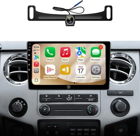 QLED Linux Car Stereo for Ford F150 2004-2008, F250 F350 2008-2016 - Fast Boot Wireless CarPlay & Android Auto Radio, AHD 1080P Backup Camera, Bluetooth, SWC, AM/FM, Dash Kit Replacement in Kuwait
