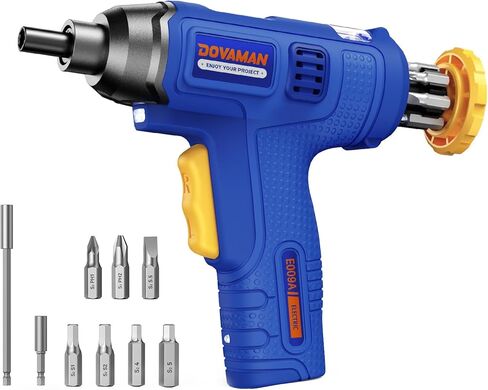 DOVAMAN DES01A Electric Screwdriver, 4V MAX Cordless Screwdriver w/ 31 Bits, 6 Torque, 3-Position Handle, Magnetic Bits Chuck, LED & Flashlight, USB Rechargeable, Power Screwdriver w/Accessories Case in Saudi Arabia