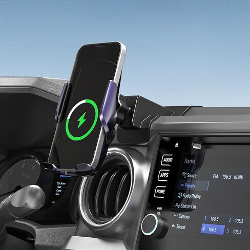 15W Wireless Fast Car Charger, Auto-Clamping Car Phone Holder with Rotating Vacuum Suction, Smart Sensor, 360° Adjustable Dashboard & Windshield Mount for iPhone & Samsung (Dark Purple) in Kuwait
