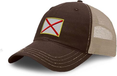 Richardson Soft Mesh Cap Hat Embroidered Alabama State Flag Embroidery Trucker Hats for Men & Women Cotton in Kuwait