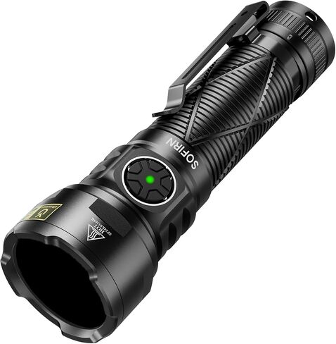 sofirn SR15 UV Black Light 365nm UV Flashlight Rechargeable with Filter Lens, 4 LED High Power Ultraviolet Blacklight IPX8 Waterproof for Resin Curing, Pet Stain Finder, Mineral Rocks, Scorpions in Kuwait
