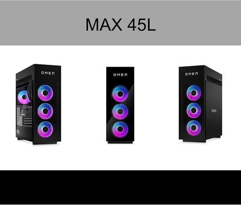 كمبيوتر مكتبي للألعاب HP OMEN MAX 45L (AMD Ryzen 9 9900X3D، GeForce RTX 5090 32GB GDDR7، 128GB DDR5، 8TB PCIe SSD، مراوح RGB، 360mm AIO، 1200W PSU، WiFi 7، Win 11 Pro) مع موسع منفذ USB DKZ in Kuwait