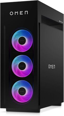 كمبيوتر مكتبي للألعاب HP OMEN MAX 45L (AMD Ryzen 9 9900X3D، GeForce RTX 5090 32GB GDDR7، 128GB DDR5، 8TB PCIe SSD، مراوح RGB، 360mm AIO، 1200W PSU، WiFi 7، Win 11 Pro) مع موسع منفذ USB DKZ in Kuwait