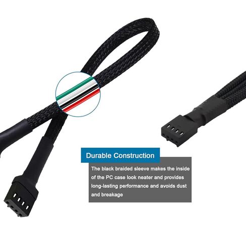 3PCS PWM Fan Hub 1 to 5 Splitter 5 Way Case Fan Splitter for ATX Computer Case 4-Pin and 3-Pin Cooling Fans in Kuwait