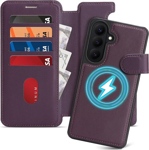 for Samsung Galaxy S26 Plus Wallet Case with [RFID Blocking] Card Slot, MagSafe-Fit, 2-in-1 PU Leather Flip Fold Stand Shockproof Magnetic Detachable Phone Case for Samsung S26 Plus,Black in Kuwait