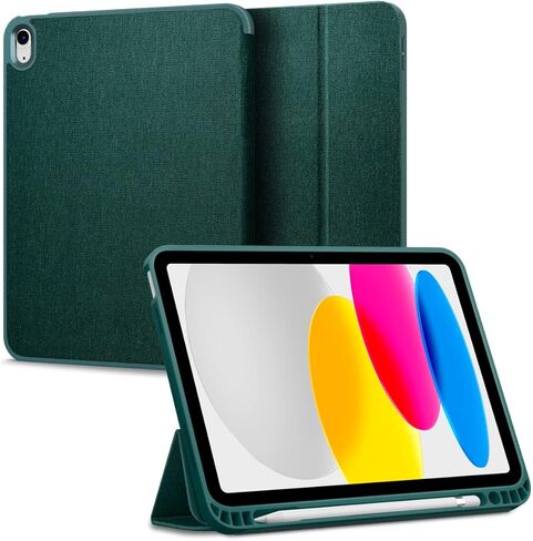 حافظة سبايجن لجهاز iPad الجيل الحادي عشر (2025)، حافظة iPad A16 مقاس 11 بوصة، الجيل العاشر (2022)، غطاء حماية ثلاثي الطي من القماش الحضري مقاس 10.9 بوصة مع حامل أقلام، أسود in Kuwait