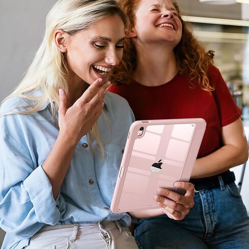 حافظة Wenlaty لجهاز iPad Air 11 بوصة M4/M3/M2 (2026/2025/2024)، حافظة لجهاز iPad Air الجيل الخامس/الرابع مقاس 10.9 بوصة مع حامل أقلام، غطاء نحيف مقاوم للصدمات مع غطاء خلفي شفاف، نوم/استيقاظ تلقائي، وردي in Kuwait