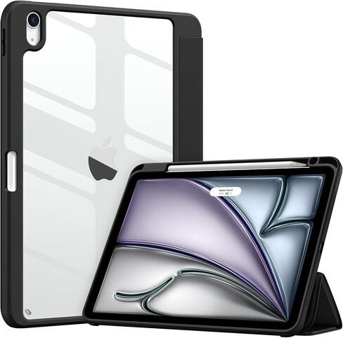 حافظة Wenlaty لجهاز iPad Air 11 بوصة M4/M3/M2 (2026/2025/2024)، حافظة لجهاز iPad Air الجيل الخامس/الرابع مقاس 10.9 بوصة مع حامل أقلام، غطاء نحيف مقاوم للصدمات مع غطاء خلفي شفاف، نوم/استيقاظ تلقائي، وردي in Kuwait