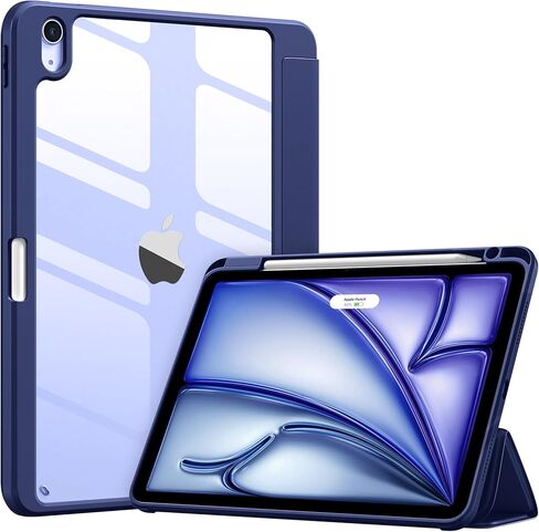 حافظة Wenlaty لجهاز iPad Air 11 بوصة M4/M3/M2 (2026/2025/2024)، حافظة لجهاز iPad Air الجيل الخامس/الرابع مقاس 10.9 بوصة مع حامل أقلام، غطاء نحيف مقاوم للصدمات مع غطاء خلفي شفاف، نوم/استيقاظ تلقائي، وردي in Kuwait