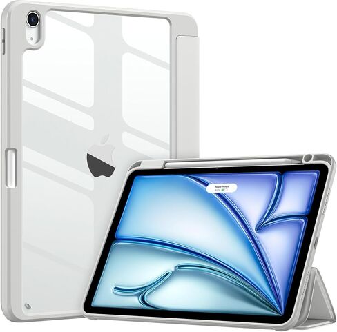 حافظة Wenlaty لجهاز iPad Air 11 بوصة M4/M3/M2 (2026/2025/2024)، حافظة لجهاز iPad Air الجيل الخامس/الرابع مقاس 10.9 بوصة مع حامل أقلام، غطاء نحيف مقاوم للصدمات مع غطاء خلفي شفاف، نوم/استيقاظ تلقائي، وردي in Kuwait