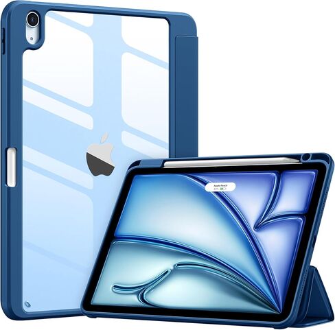 حافظة Wenlaty لجهاز iPad Air 11 بوصة M4/M3/M2 (2026/2025/2024)، حافظة لجهاز iPad Air الجيل الخامس/الرابع مقاس 10.9 بوصة مع حامل أقلام، غطاء نحيف مقاوم للصدمات مع غطاء خلفي شفاف، نوم/استيقاظ تلقائي، وردي in Kuwait