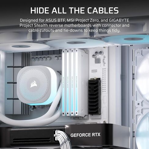CORSAIR Frame 4500X RS-R ARGB Bundle – Includes 3X RS120R ARGB Fans, 1x RS120 ARGB Fan, 1x Nautilus RS 360 ARGB CPU Cooler – White in Kuwait