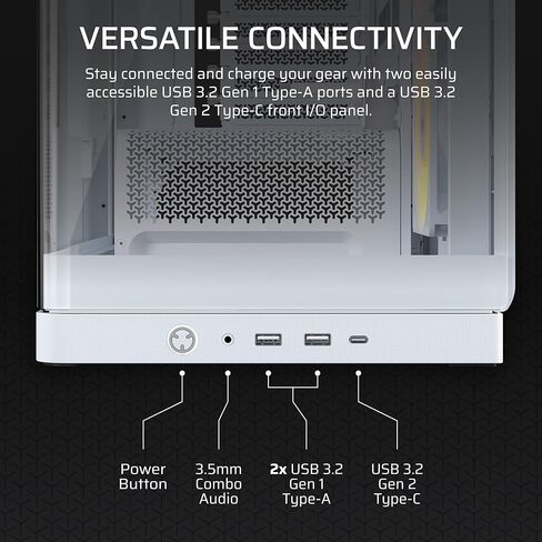 CORSAIR Frame 4500X RS-R ARGB Bundle – Includes 3X RS120R ARGB Fans, 1x RS120 ARGB Fan, 1x Nautilus RS 360 ARGB CPU Cooler – White in Kuwait