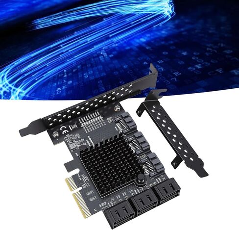 Zopsc PCIE 4X to 9 Port Serial ATA3.0 Expansion Card for Efficient Data Handling, PCI E Support, Hard Drive Adapter for 10 11 Users in Kuwait