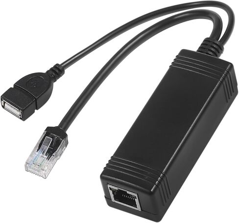 PoE Splitter with 5V USB-A Output and PoE Output, 48V to 5V/3A USB Type A Female, Total 30W Output, Comply IEEE 802.3af/at, 10/100Mbps, for IP Cameras & Wireless AP(PD3008B) in Kuwait