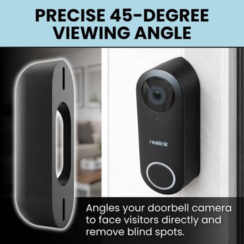 SplashNColor 45 Degree Corner Mount for Reolink Video Doorbell – Angled Wedge Bracket | Adjusts Camera Viewing Angle | Easy Wall Installation for Better Front Door and Side Entry Coverage in Kuwait