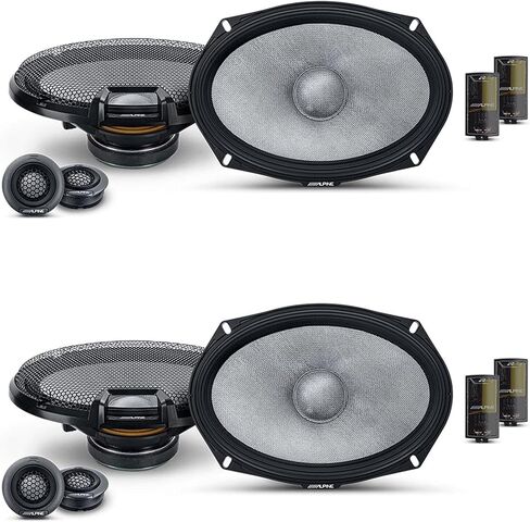 Alpine R2 Speaker Bundle -Two Pairs of R2-S69C 6x9 R-Series High-Resolution 2-Way Component Speakers in Kuwait