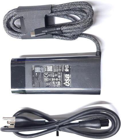 شاحن USB-C أصلي 100 واط متوافق مع HP OmniBook 7 16-ay0075cl 16-ay0087nr 16-ay0500nr 16-ay0575cl 16-az0097nr 16-az0595cl 16-ay0000 16-ay0010ca 16 بوصة PC 100 واط من النوع C شاحن PSU in Kuwait
