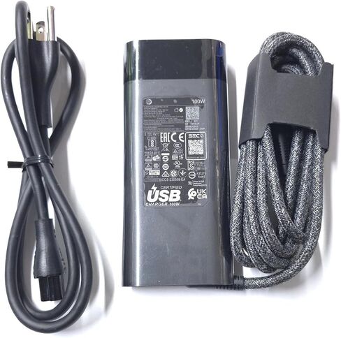 شاحن USB-C أصلي 100 واط متوافق مع HP OmniBook 7 16-ay0075cl 16-ay0087nr 16-ay0500nr 16-ay0575cl 16-az0097nr 16-az0595cl 16-ay0000 16-ay0010ca 16 بوصة PC 100 واط من النوع C شاحن PSU in Kuwait