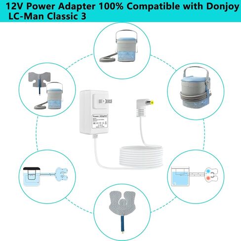 12V Power Cord Adapter Replacement Part for DonJoy Iceman Classic 3 Cryotherapy System (Model 11-1423) Part Number: 25-4041 Charging Cable Power Adapter in Kuwait