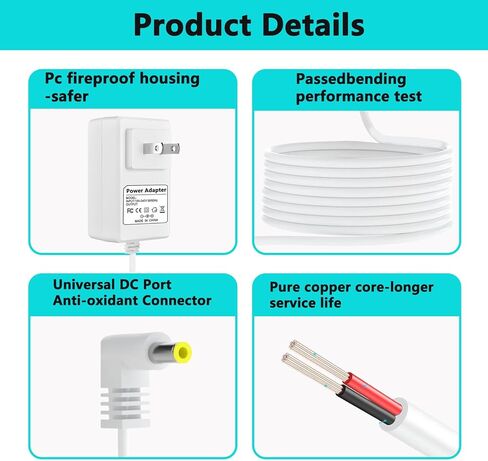 12V Power Cord Adapter Replacement Part for DonJoy Iceman Classic 3 Cryotherapy System (Model 11-1423) Part Number: 25-4041 Charging Cable Power Adapter in Kuwait