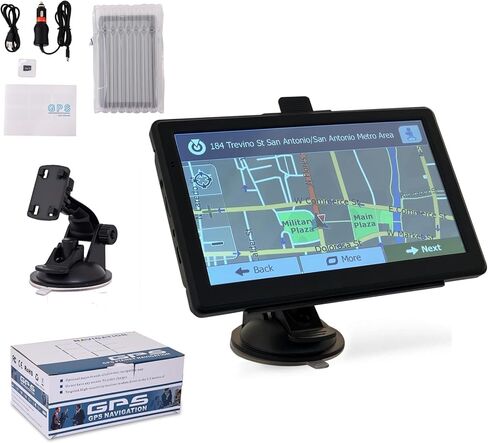 نظام تحديد المواقع العالمي (GPS) مقاس 7 بوصات للسيارة مع توجيه صوتي/السرعة/تحذير من الضوء الأحمر/توجيه مخصص للشاحنات، أحدث خريطة (تحديثات مجانية مدى الحياة) in Kuwait