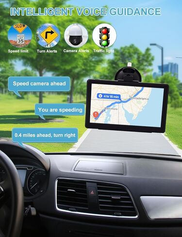 نظام تحديد المواقع العالمي (GPS) مقاس 7 بوصات للسيارة مع توجيه صوتي/السرعة/تحذير من الضوء الأحمر/توجيه مخصص للشاحنات، أحدث خريطة (تحديثات مجانية مدى الحياة) in Kuwait
