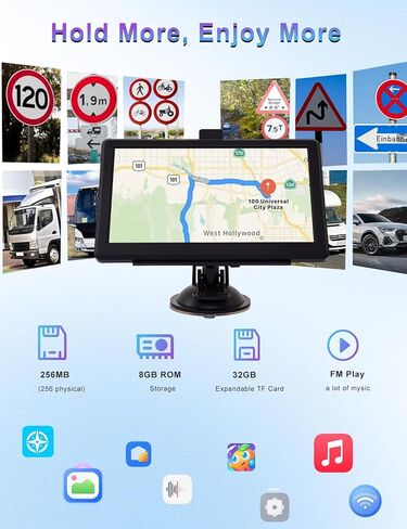 نظام تحديد المواقع العالمي (GPS) مقاس 7 بوصات للسيارة مع توجيه صوتي/السرعة/تحذير من الضوء الأحمر/توجيه مخصص للشاحنات، أحدث خريطة (تحديثات مجانية مدى الحياة) in Kuwait