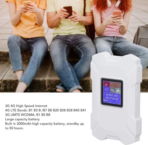 4G LTE WLAN Mobile Hotspot, Unlocked 4G Modem Router with SIM Card Slot, Portable WLAN Router Hotspot Devices for Travel, Connects Up to 32 Devices (White) in Kuwait