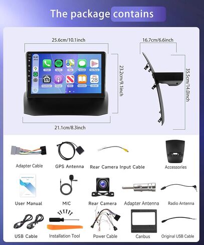 ستيريو راديو السيارة 4G+64G لسيارة Ford Fiesta 2009-2014، شاشة لمس IPS 9 بوصة/CarPlay لاسلكي/Android Auto/32 EQ/GPS/WiFi/5.0 بلوتوث/FM/RDS/SWC/AHD كاميرا احتياطية in Kuwait