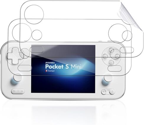 واقي شاشة مكون من قطعتين لجهاز AYANEO Pocket S Mini لوحدة التحكم في الألعاب المحمولة، شفاف، غشاء مرن، صديق للحافظة، لجهاز AYANEO Pocket S Mini، وضوح عالي الدقة in Kuwait