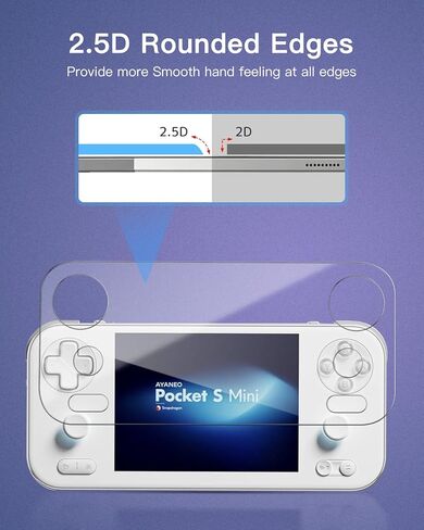 واقي شاشة مكون من قطعتين لجهاز AYANEO Pocket S Mini لوحدة التحكم في الألعاب المحمولة، شفاف، غشاء مرن، صديق للحافظة، لجهاز AYANEO Pocket S Mini، وضوح عالي الدقة in Kuwait