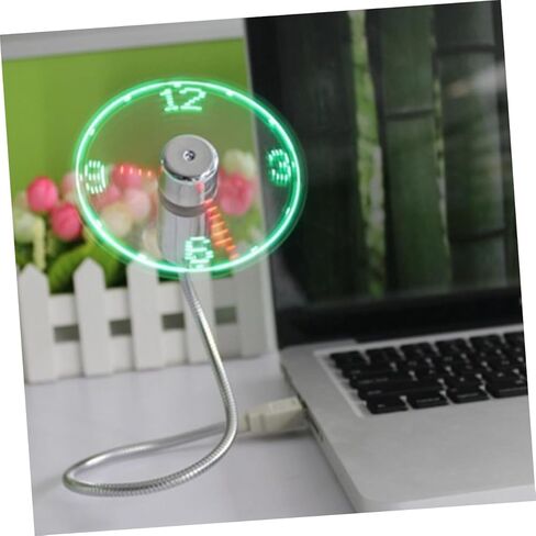 مروحة ساعة LED USB مبهمة، مروحة تبريد صغيرة محمولة تعمل بمنفذ USB مع عرض الوقت للاستخدام في مكتب المكتب المنزلي in Kuwait