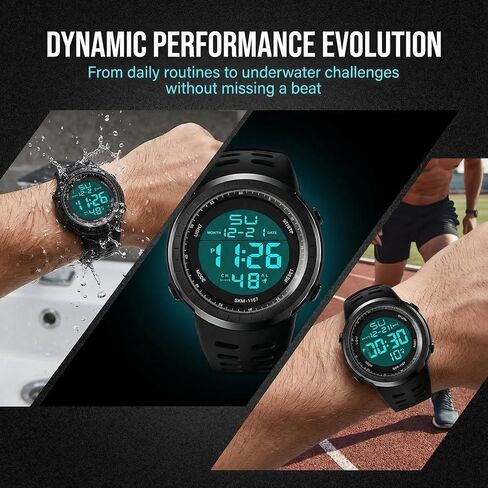 LYMFHCH Men's Digital Watch, Sports Waterproof Military Watches for Men LED Casual Stopwatch Alarm Tactical Army Watch in Saudi Arabia