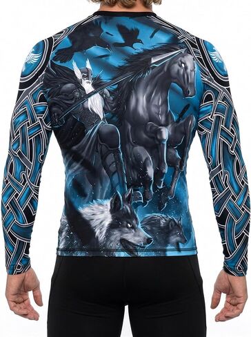 Raven Fightwear Men's Odin Nordic Rash Guard MMA BJJ Black in Saudi Arabia